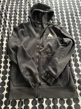 Burton Black Hooded Full-Zip Ski Jacket with Logo